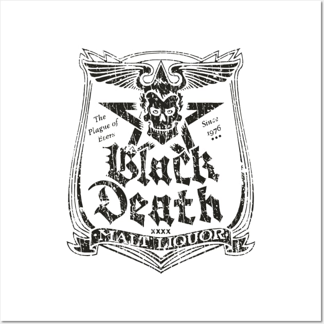Black Death Malt Liquor 70s Black - VINTAGE RETRO STYLE Wall Art by lekhartimah